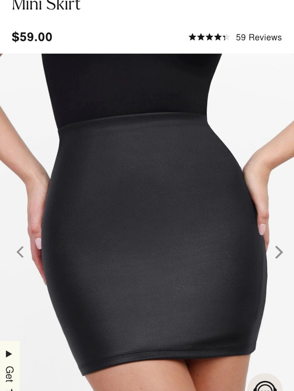 Shapewear Faux Leather Miniskirt